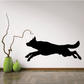 Leaping wolf wall decal, black silhouette