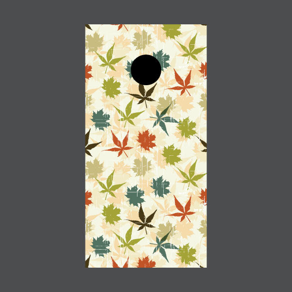 Image of Leaves Cornhole Board Wraps