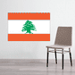 Lebanon flag sticker, rectangular with red bands and green cedar tree