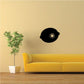 Lemon decal wall sticker, round black design with dotted center