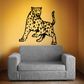Leopard wall decal: crouching spotted big cat graphic with black outline