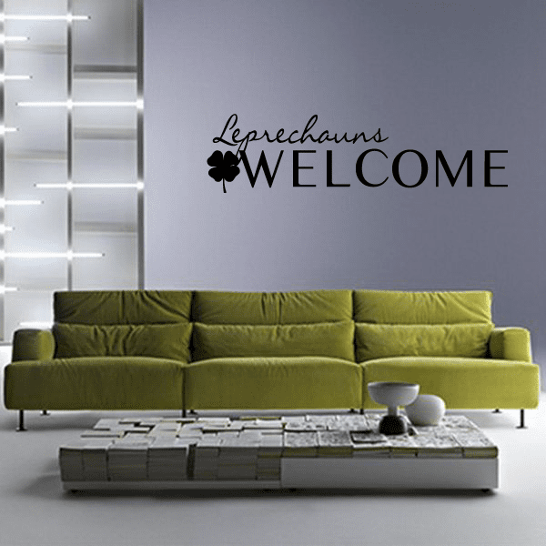 Image of Leprechauns Welcome Clover Decal