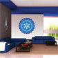Round blue "Let It Snow" snowflake wall sticker