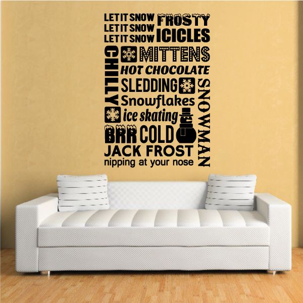 Image of Let It Snow Typography Decal