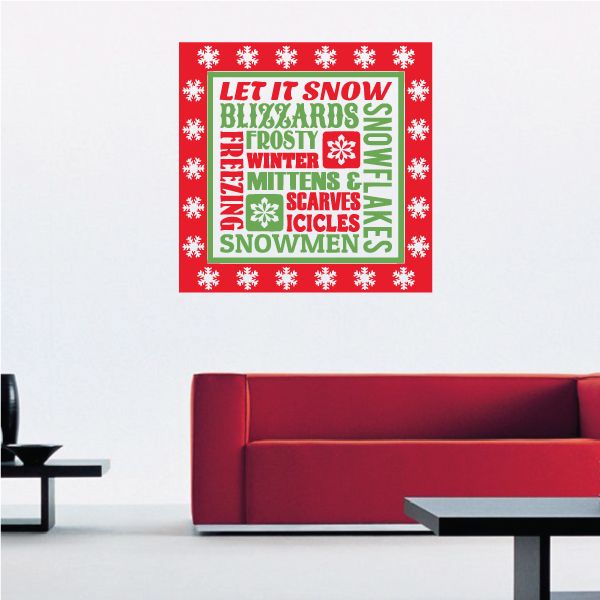 Image of Let it Snow Typography Printed Decal