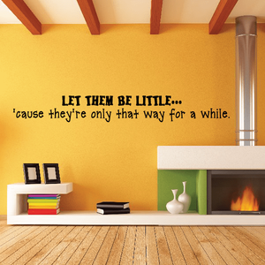 Wall decal with playful quote in stylized black lettering
