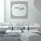 Decorative wall decal with ornate frame and text 'Let Your Light'
