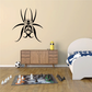 Black stylized spider wall decal sticker with detailed legs and body