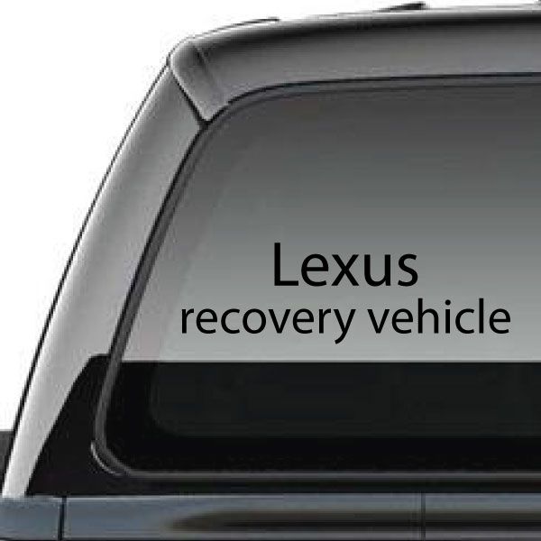 Image of Lexus Recovery Vehicle Decal