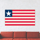 Liberia flag sticker, rectangular with blue field, white star, and red-and-white stripes