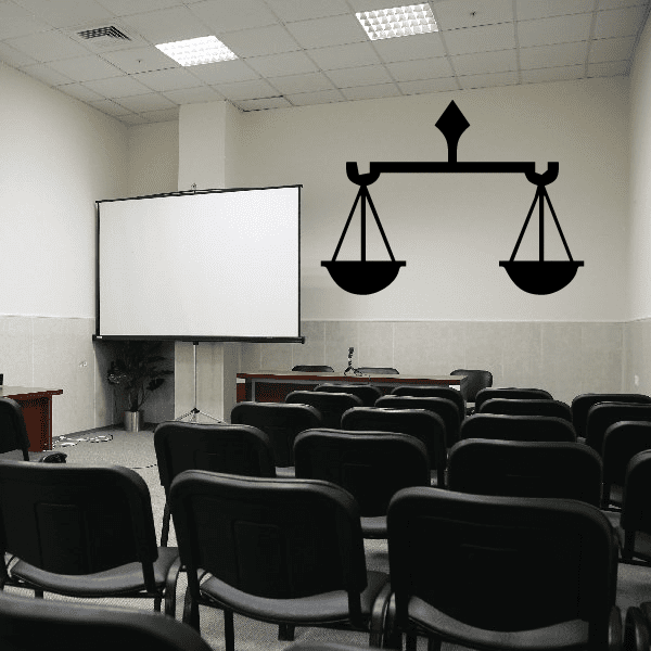 Libra scales wall decal with black balancing scale icon