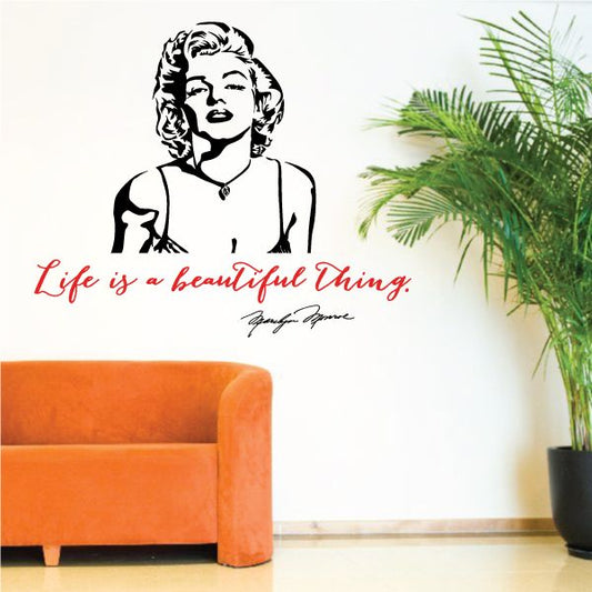 Image of Life Is A Beautiful Thing Marilyn Monroe Wall Decal