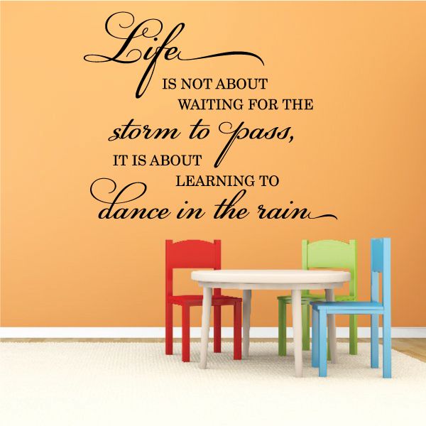 Image of Life Is Not About Waiting For The Storm To Pass It Is About Leanring To Dance In The Rain Wall Decal