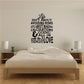 Wall decal with inspirational quote text and the word LOVE in stacked typography