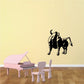 Black lifting bull decal sticker with front-facing bull design