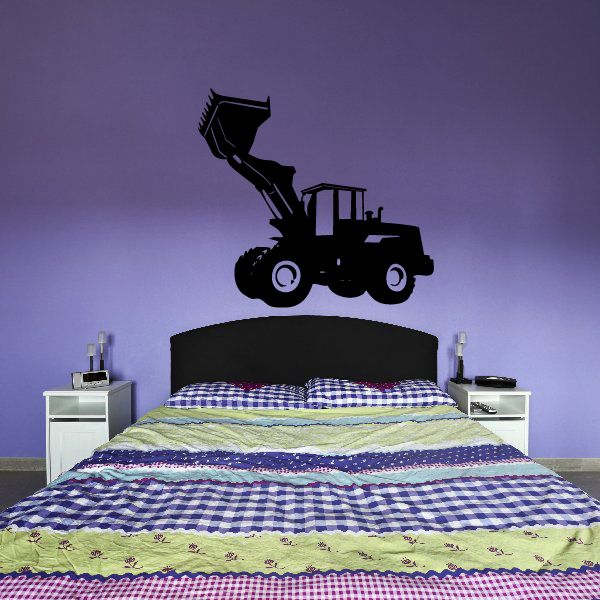 Front loader lifting decal showing black loader with raised bucket
