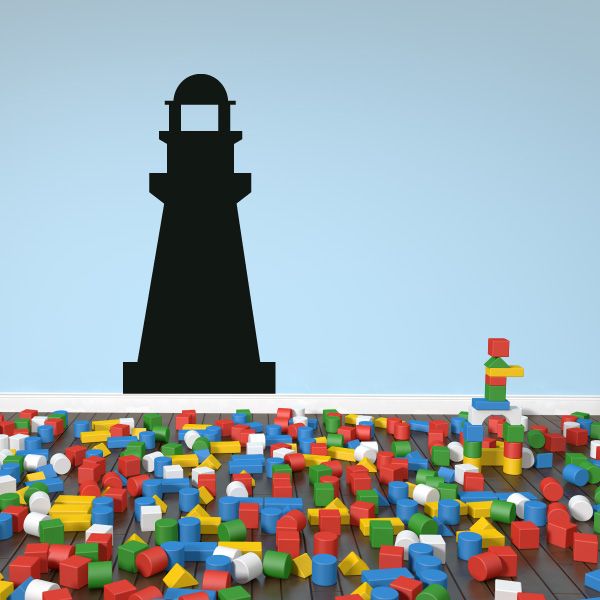 Black lighthouse wall decal with arched top