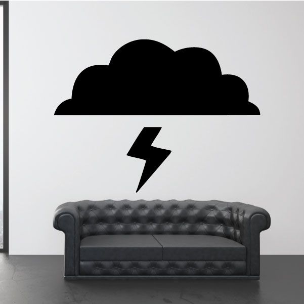 Image of Lightning Cloud JC001 Vinyl Decal Great For Cars Or Walls Sticker