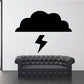 Black cloud and lightning vinyl decal sticker