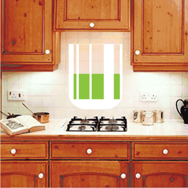 Lime drink in glass sticker with green striped drink and white glass outline