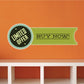Vinyl wall decal with green LIMITED OFFER seal and BUY NOW! banner