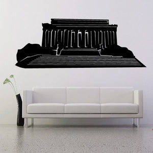 Lincoln Memorial black wall decal with building silhouette