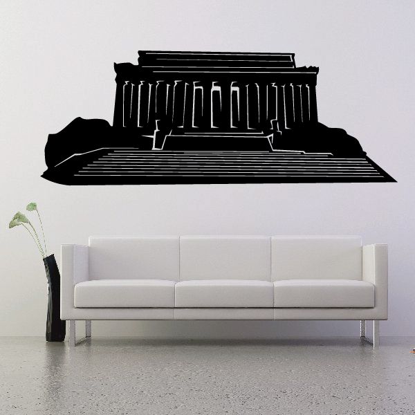 Lincoln Memorial black wall decal with building silhouette