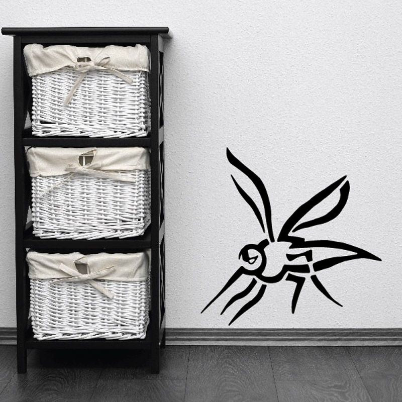 Black mosquito line-stroke wall decal