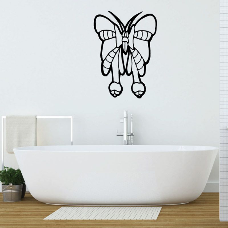 Image of Lined Style Ribbon Butterfly Decal