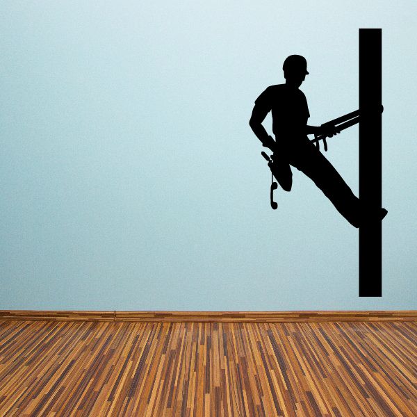 Image of Lineman on Pole Decal