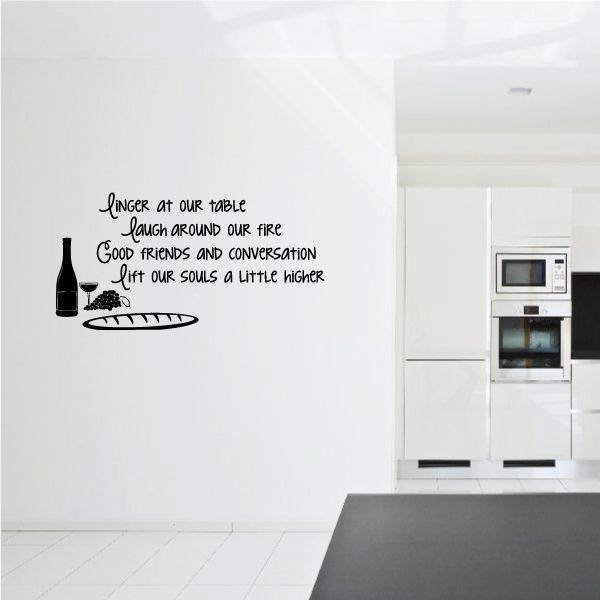 Image of Linger At Our Table Laught around our fire Wall Decal