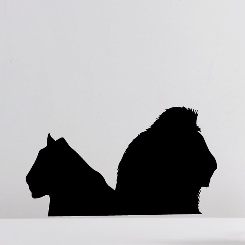 Image of Lion and Lioness Facing Away Decal