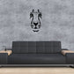 Lion face decal sticker with black line-art design