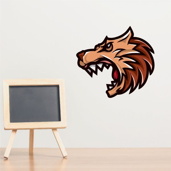 Image of Lion Mascot Wall Decal - Vinyl Car Sticker - Uscolor001