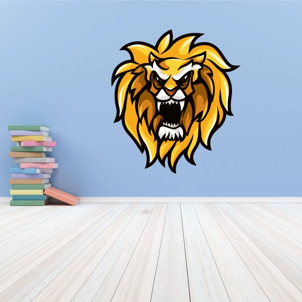 Image of Lion Mascot Wall Decal - Vinyl Car Sticker - Uscolor024