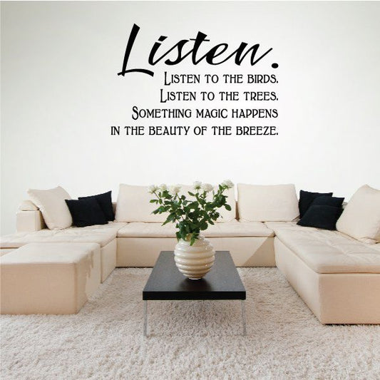 Image of Listen to the Birds Listen to the Trees Something magic Happens in the beuaty of the breeze Wall Decal