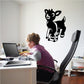 Cute black reindeer wall decal with antlers and curled tail