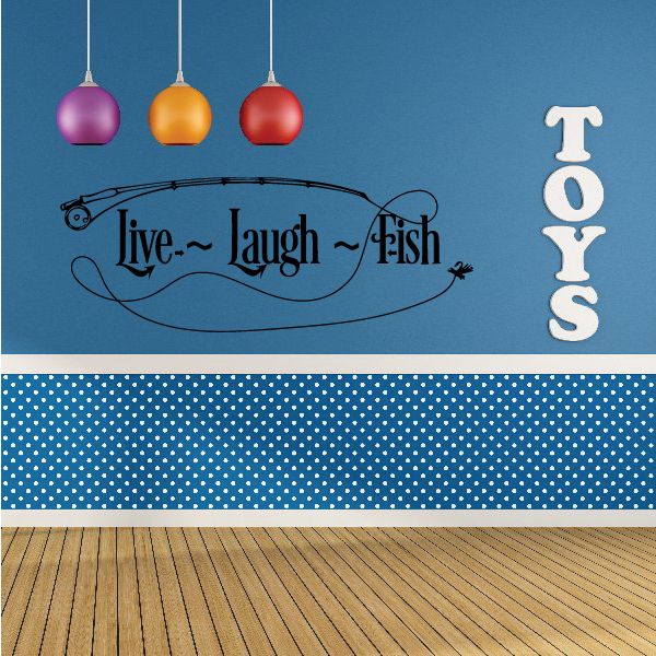 Image of Live Laugh Fish Wall Decal - Vinyl Decal - Car Decal - Vd004