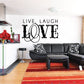 Live Laugh Love wall decal with large LOVE lettering and small LIVE, LAUGH text