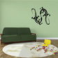 Lizard pair wall decal in black, two cartoon lizards facing each other