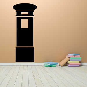 Black London building decal of a classic column with a doorway opening