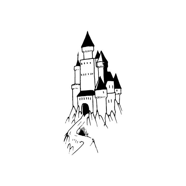 Castle outline wall decal with arched doorway