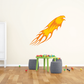 Eagle head fire trail sticker in orange and yellow flame graphic