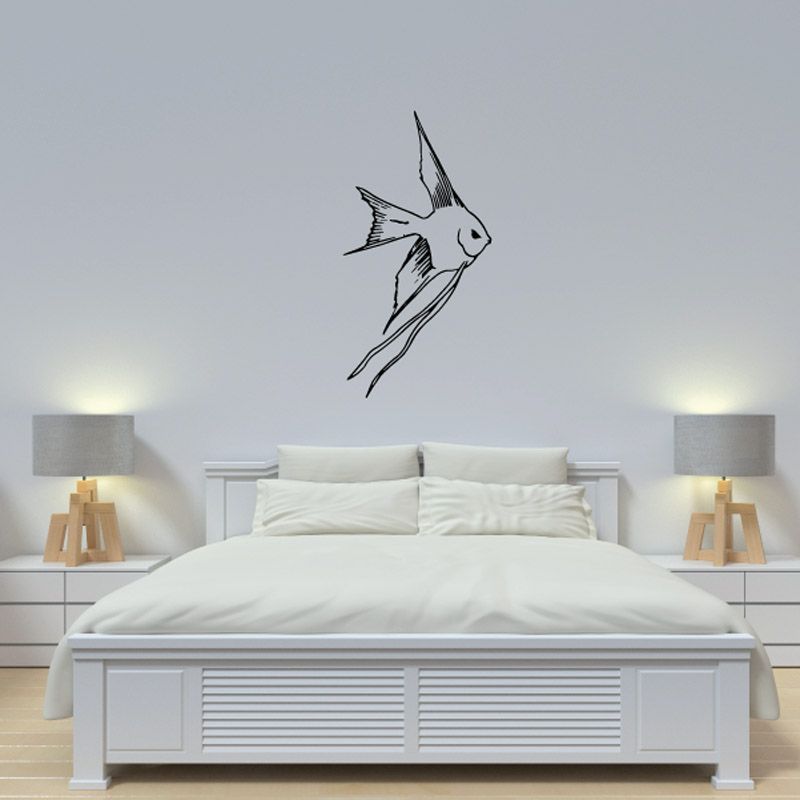 Image of Long Flowing Fins Angel Fish Decal