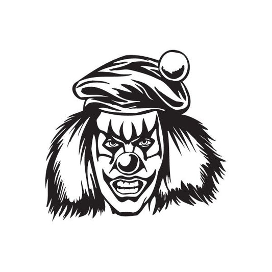 Image of Long Hair Golf Hat Clown Head Decal