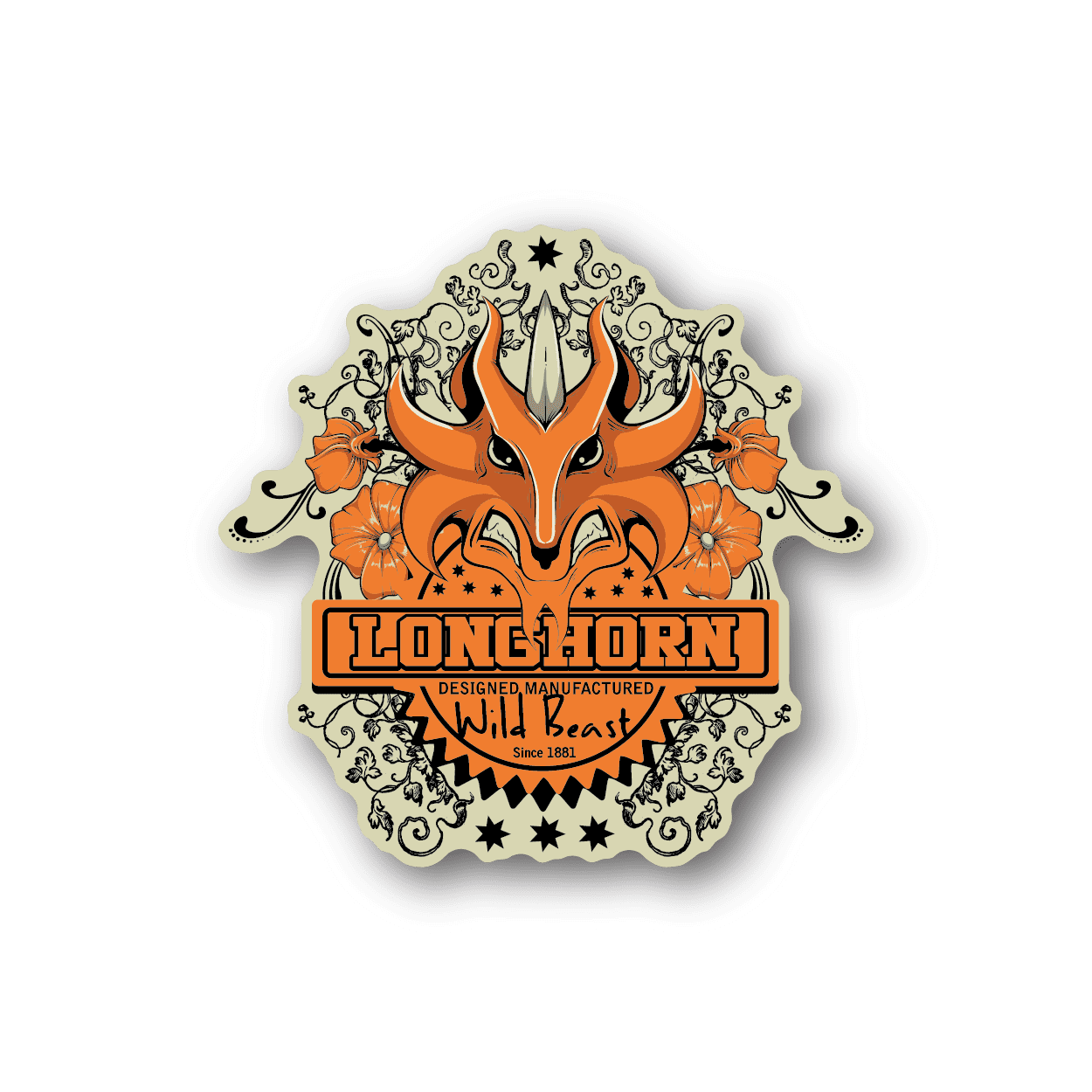 Image of Long Horn Wild Beast Sticker