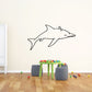 Long-nose dolphin decal, black outline wall sticker