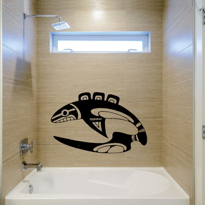 Image of Long Tail Tribal Whale Decal