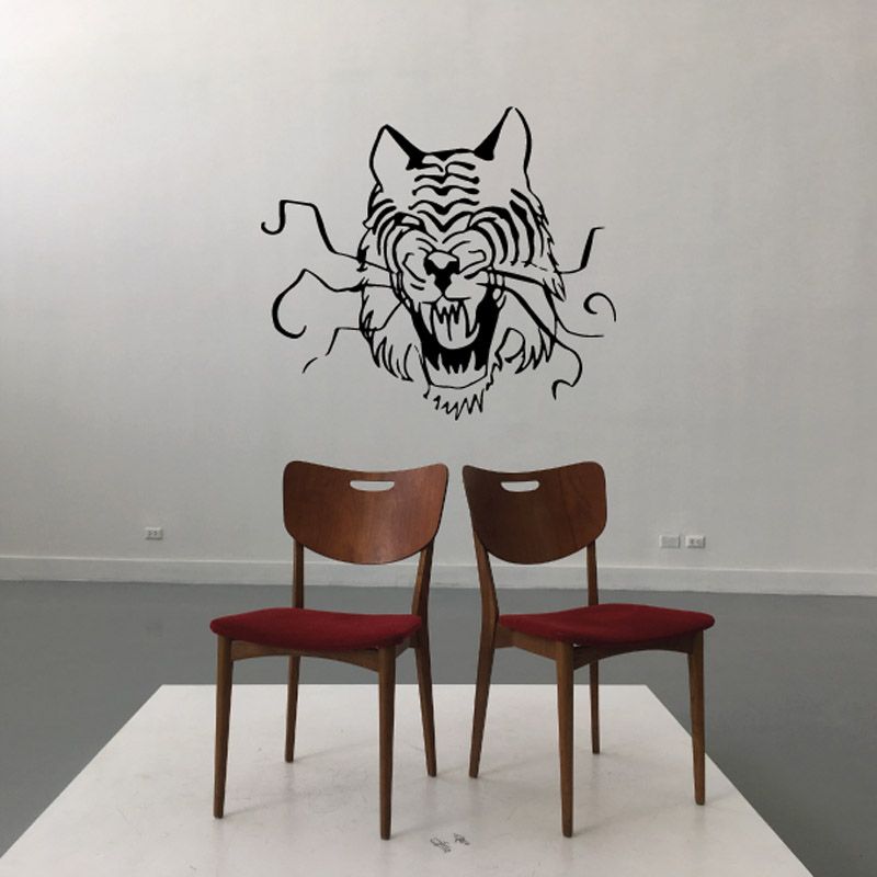 Image of Long Whiskers Tiger Head Decal