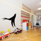 Black long-winged bird flying wall decal, vinyl silhouette